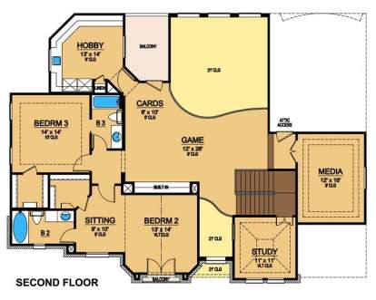Floorplan 2 for House Plan #5445-00150