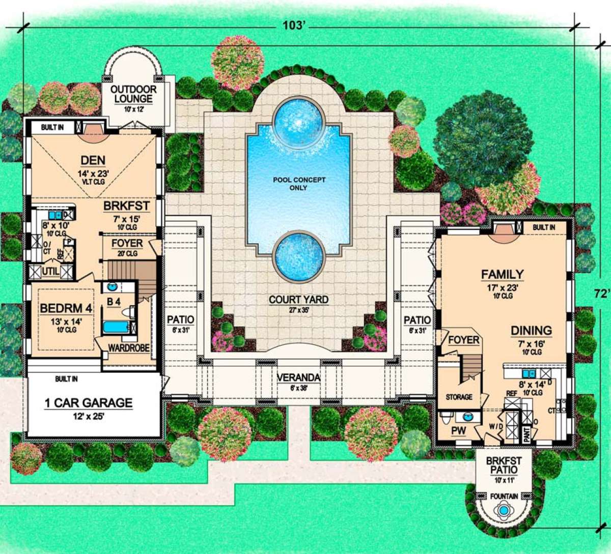Floorplan 1 for House Plan #5445-00151
