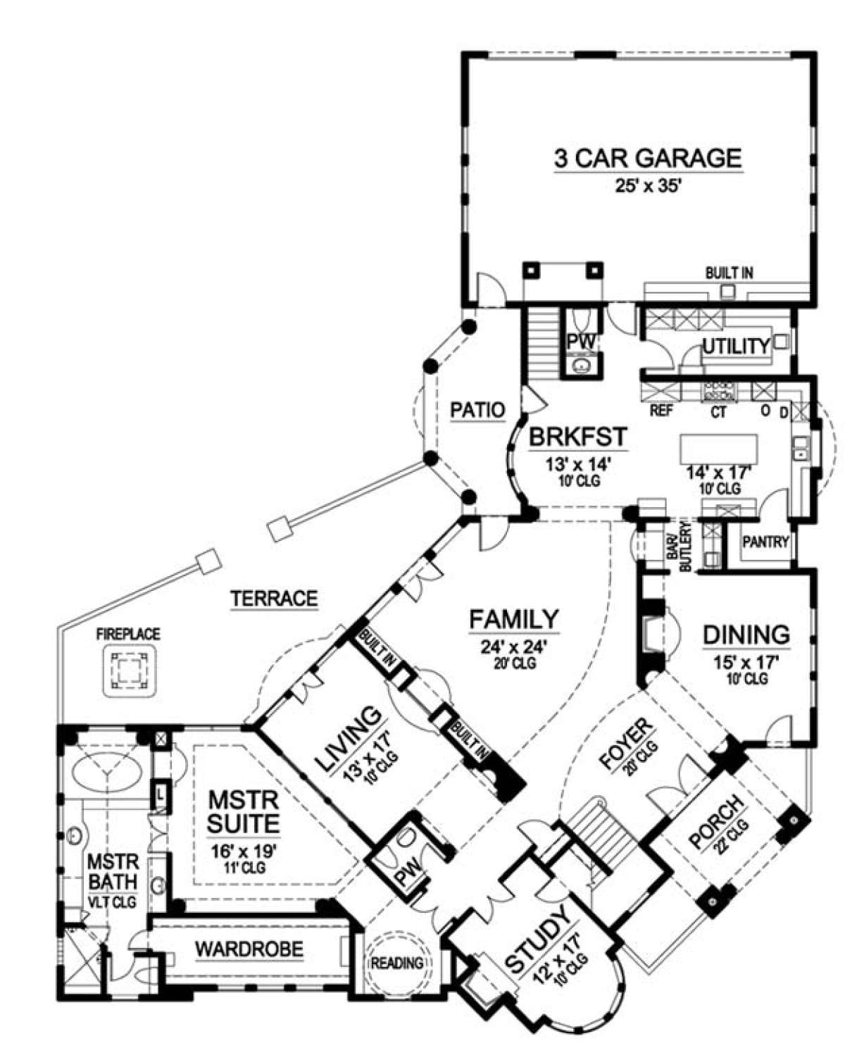 Floorplan 1 for House Plan #5445-00153