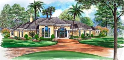 Mediterranean House Plan #5445-00154 Elevation Photo