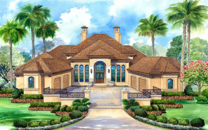 Luxury House Plan #5445-00155 Elevation Photo