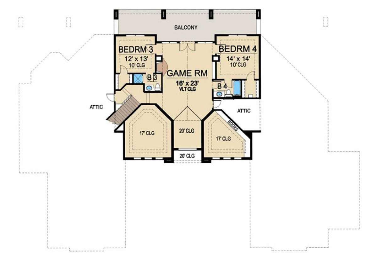 Second Floor for House Plan #5445-00155