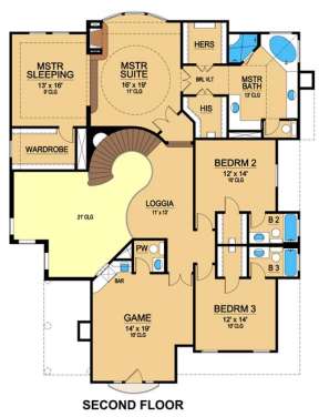 Floorplan 2 for House Plan #5445-00156