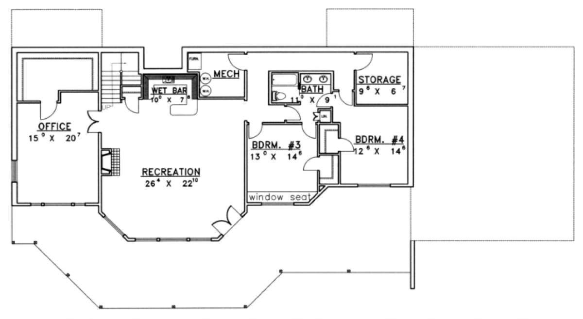 Basement Floor for House Plan #039-00319