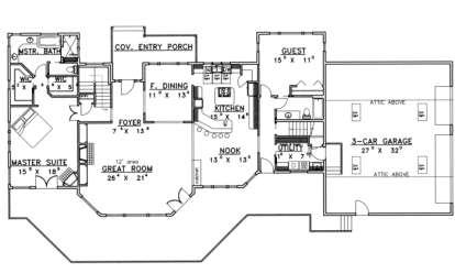 Main Floor for House Plan #039-00319