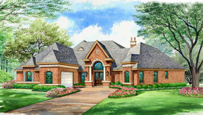 European House Plan #5445-00158 Elevation Photo