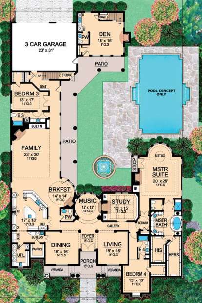 Floorplan 1 for House Plan #5445-00160