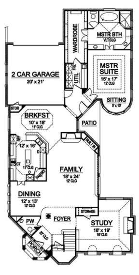 Floorplan 1 for House Plan #5445-00162