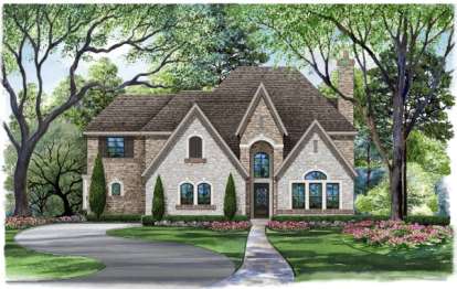 European House Plan #5445-00165 Elevation Photo