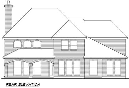 European House Plan #5445-00165 Elevation Photo