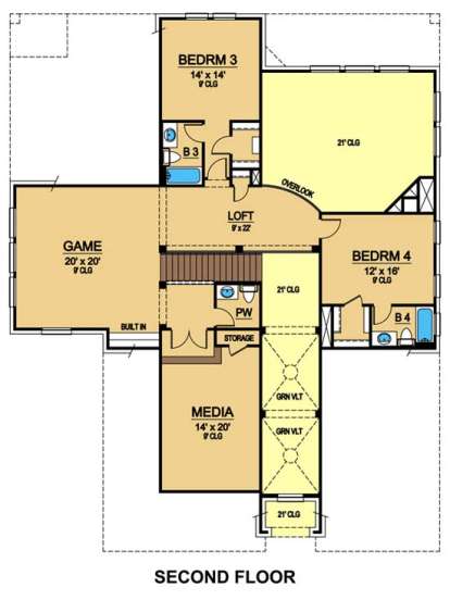 Floorplan 2 for House Plan #5445-00165