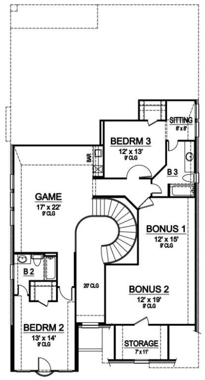 Floorplan 2 for House Plan #5445-00166