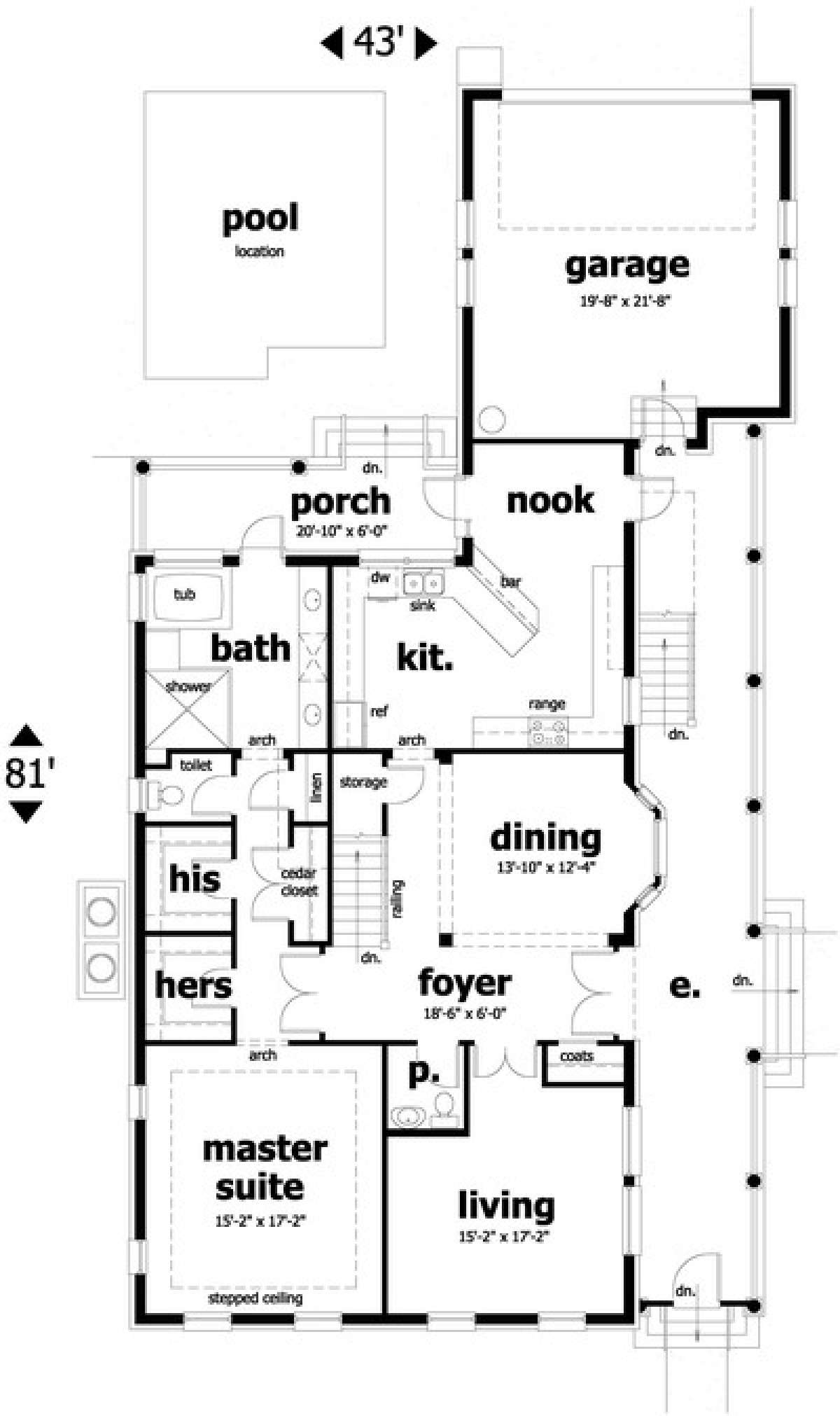 First Floor for House Plan #028-00014
