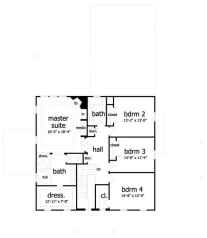 Second Floor for House Plan #028-00014