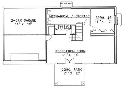 Basement Floor for House Plan #039-00320