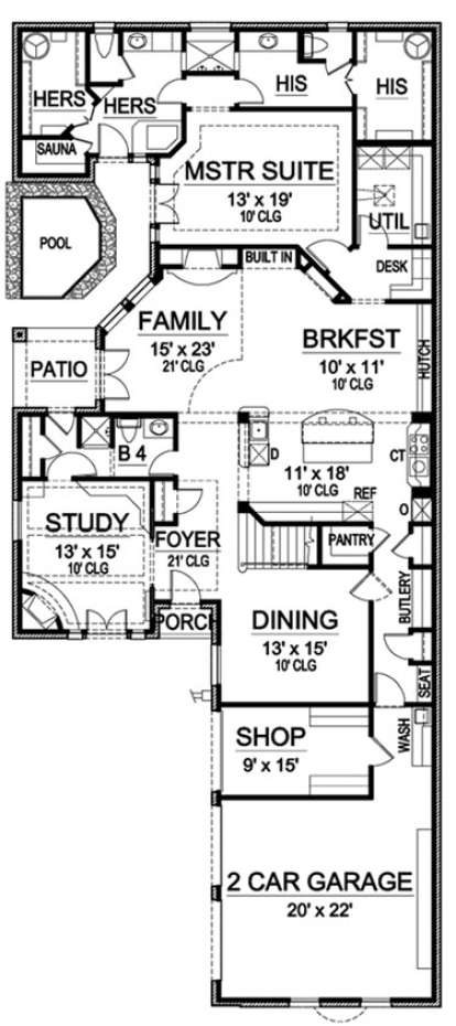 Floorplan 1 for House Plan #5445-00168