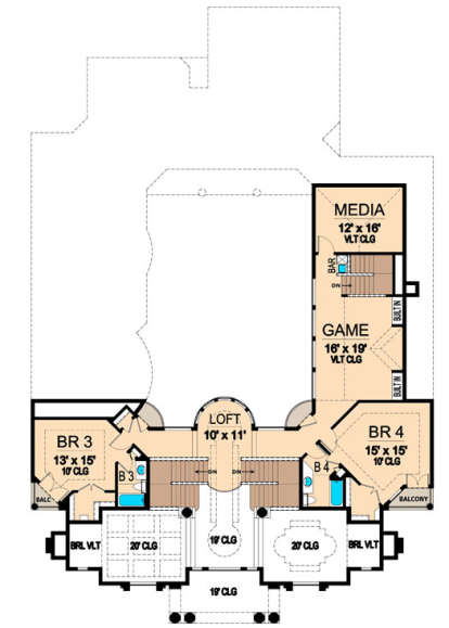 Floorplan 2 for House Plan #5445-00169