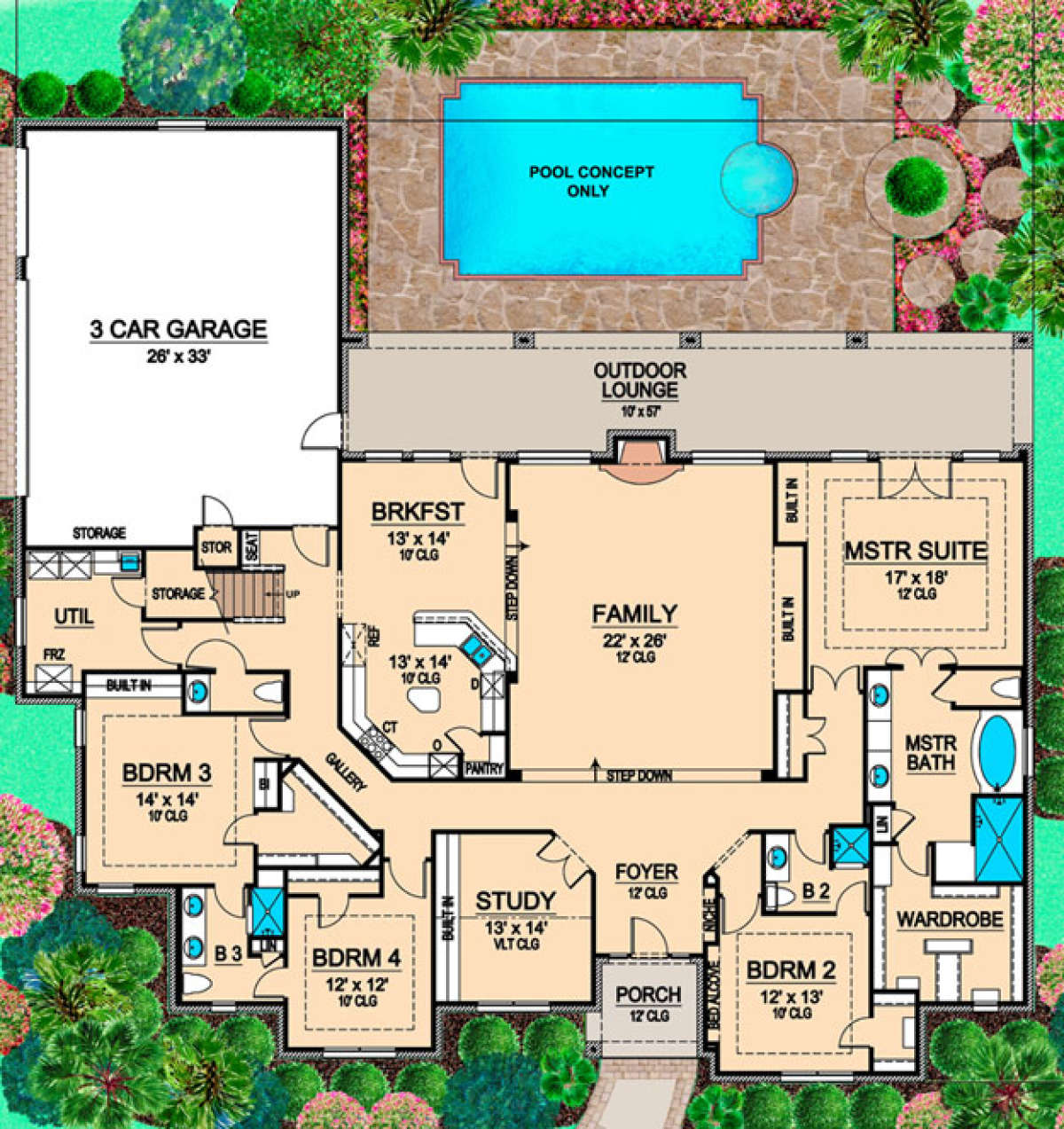 Floorplan 1 for House Plan #5445-00170