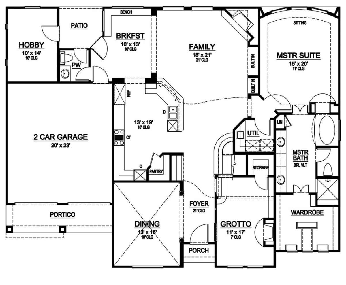 Floorplan 1 for House Plan #5445-00172