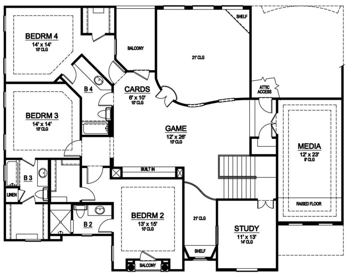 Floorplan 2 for House Plan #5445-00172