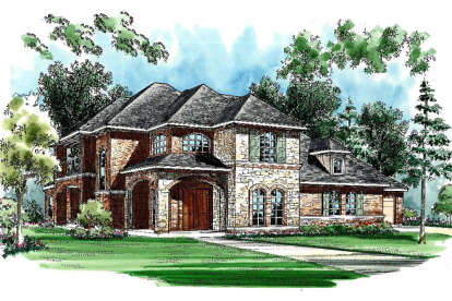 Luxury House Plan #5445-00175 Elevation Photo