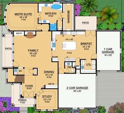 Floorplan 1 for House Plan #5445-00175