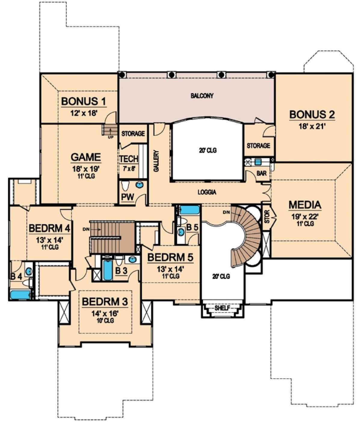 Floorplan 2 for House Plan #5445-00177