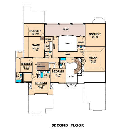 Second Floor for House Plan #5445-00177