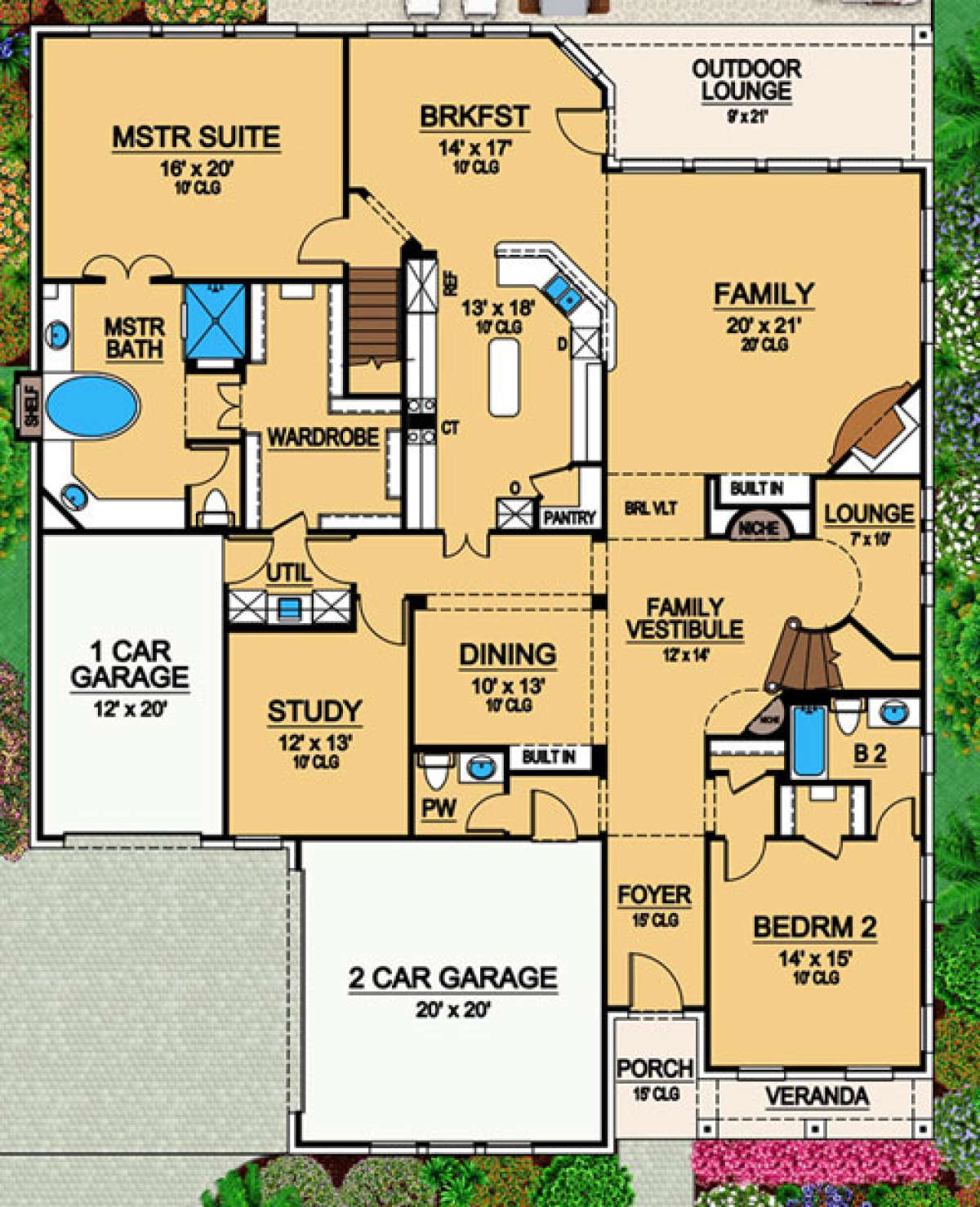 Floorplan 1 for House Plan #5445-00178