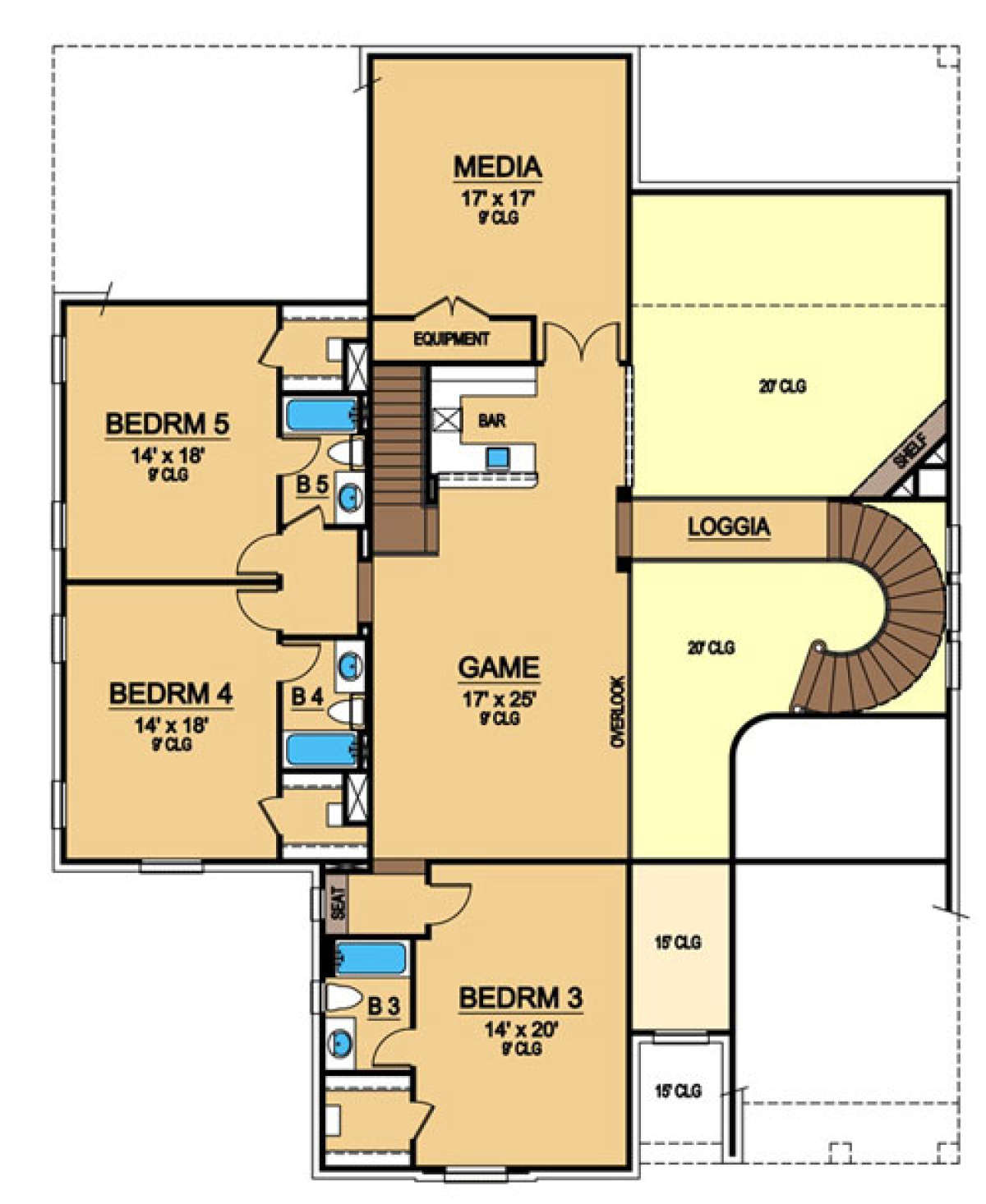 Floorplan 2 for House Plan #5445-00178