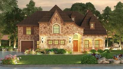 European House Plan #5445-00179 Elevation Photo