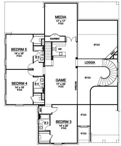 Floorplan 2 for House Plan #5445-00179