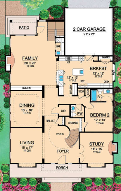 Floorplan 1 for House Plan #5445-00180