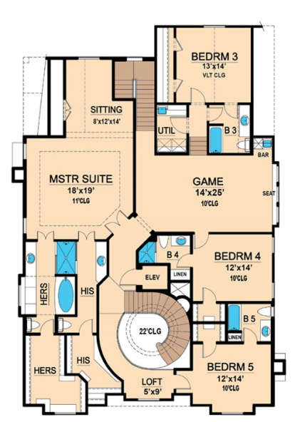 Floorplan 2 for House Plan #5445-00180