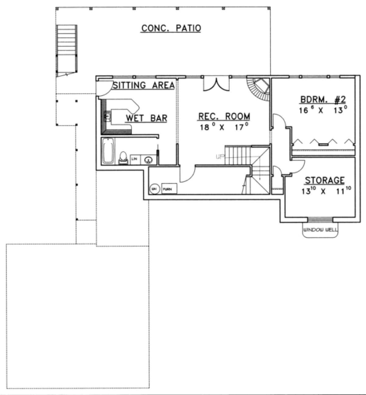 Basement Floor for House Plan #039-00322