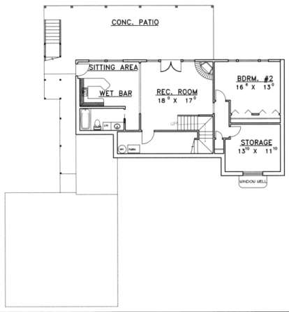 Basement Floor for House Plan #039-00322