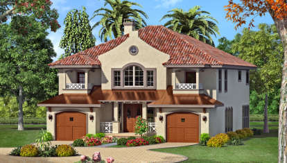 Luxury House Plan #5445-00184 Elevation Photo