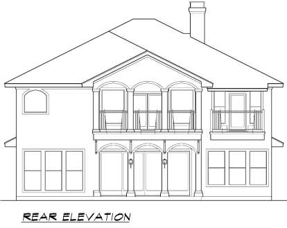 Luxury House Plan #5445-00184 Elevation Photo