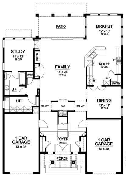 Floorplan 1 for House Plan #5445-00184