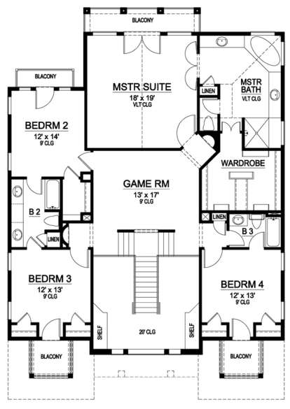 Floorplan 2 for House Plan #5445-00184