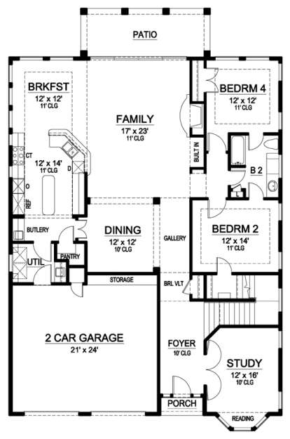 Floorplan 1 for House Plan #5445-00185