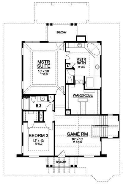 Floorplan 2 for House Plan #5445-00185