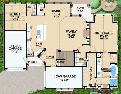 Floorplan 1 for House Plan #5445-00187