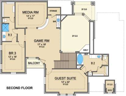 Floorplan 2 for House Plan #5445-00187