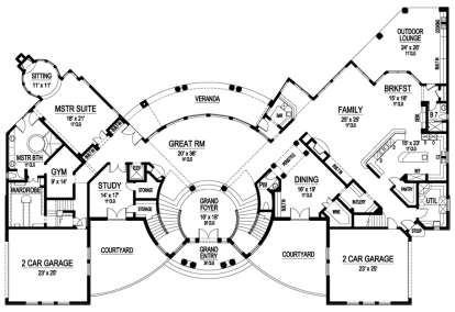 Floorplan 1 for House Plan #5445-00188