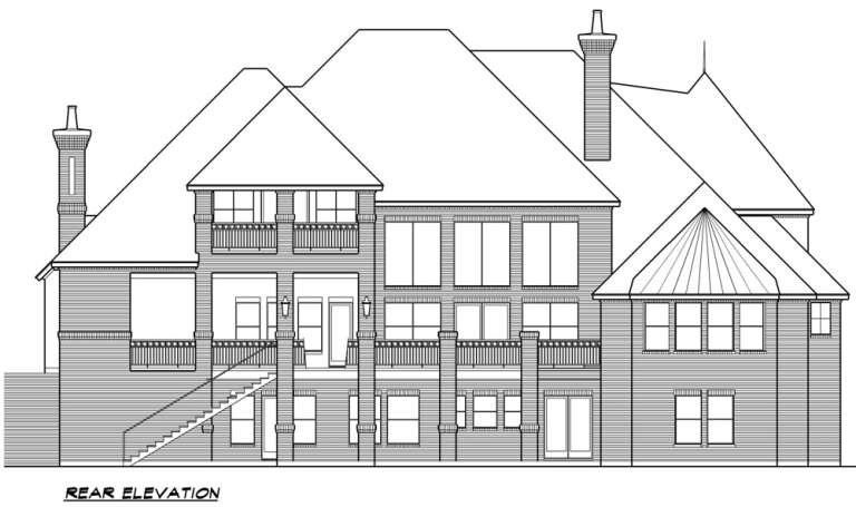 Luxury House Plan #5445-00189 Elevation Photo