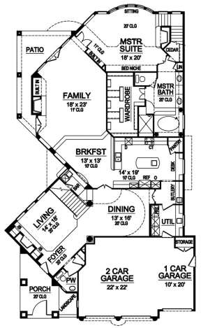 Floorplan 1 for House Plan #5445-00190