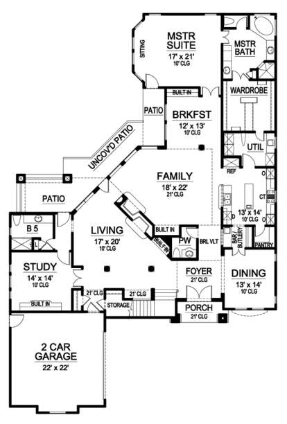 Floorplan 1 for House Plan #5445-00192