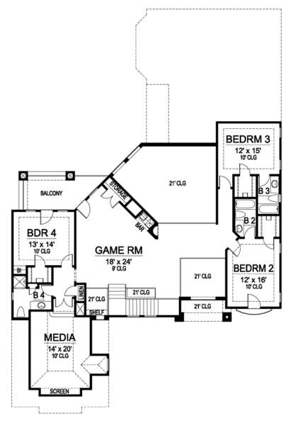 Floorplan 2 for House Plan #5445-00192