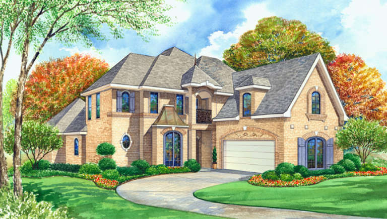 European House Plan #5445-00193 Elevation Photo